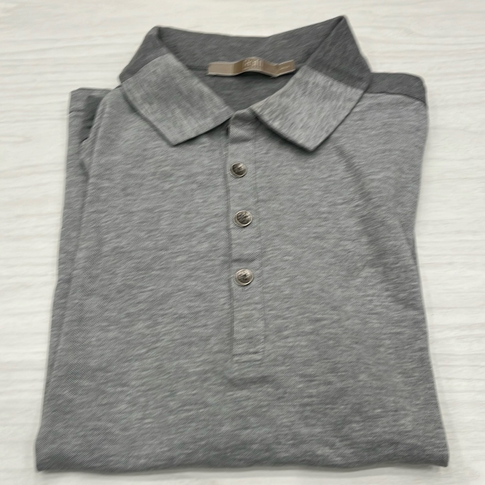 Two shades gray Polo shirt short sleeve for men